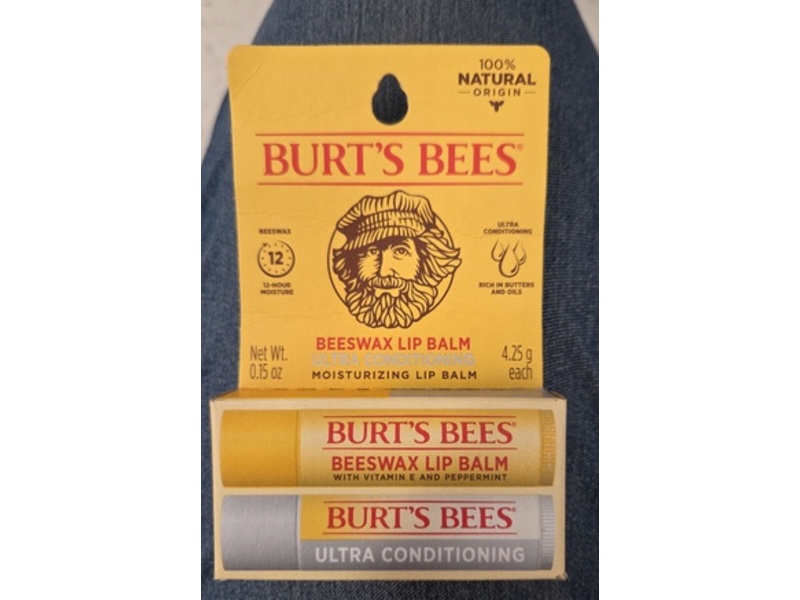Burt's Bees Beeswax Lip Balm & Ultra Lip Conditioning, 0.15 oz/4.25 g