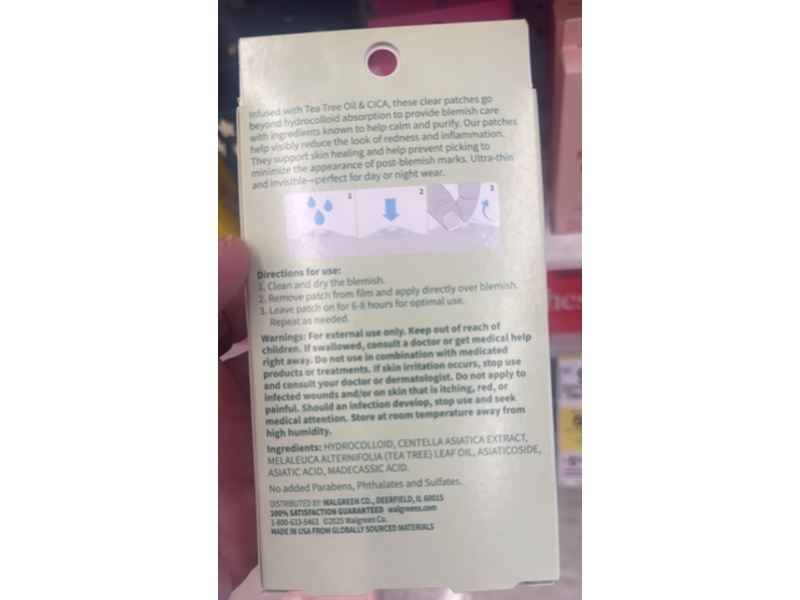 Walgreens Hydrocolloid Blemish Patches, Tea Tree Oil & Cica, 36 Patches