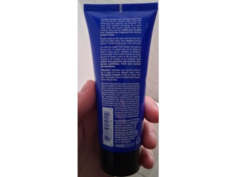 Jack Black Supreme Cream Triple Cushion Shave Lather, 2.6 oz/73 g