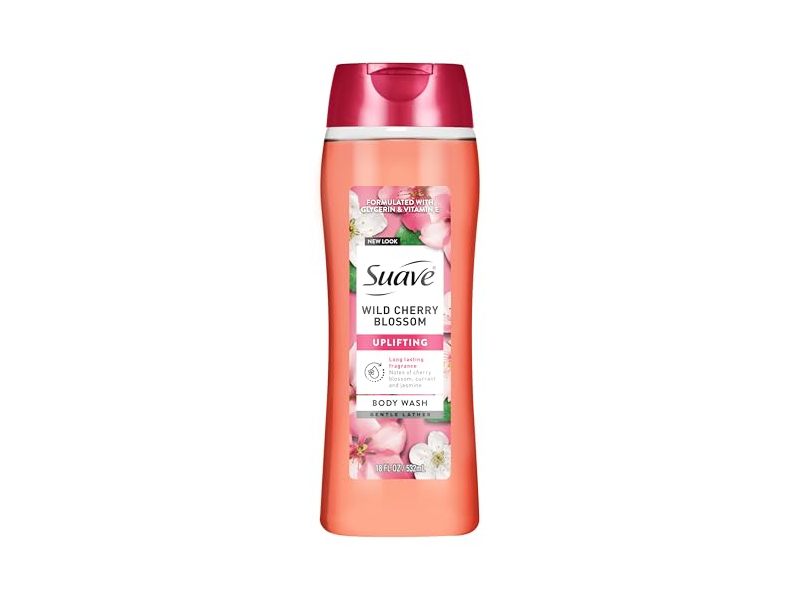 Suave Moisturizing Body Wash, Wild Cherry Blossom, 18 fl oz/532 mL