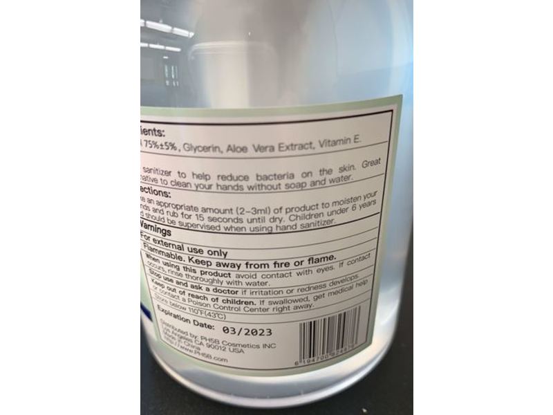 Ph5b Moisturizing Hand Sanitizer, Refreshing Gel, 16.9 fl oz/500 mL