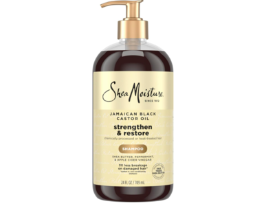 SheaMoisture Strengthen & Restore Shampoo, Jamaican Black Castor Oil, 24 fl oz/710 mL
