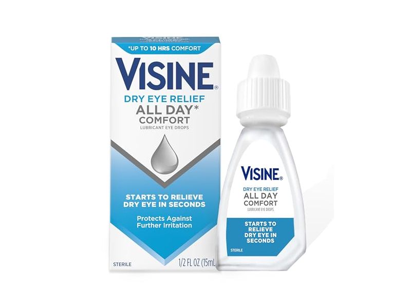 Visine Dry Eye Relief All Day Comfort Lubricant Eye Drops, 1/2 fl oz/15 mL