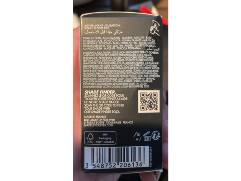 Make Up For Ever Hd Skin Hydra Glow Foundation, 1N14, 0.40 fl oz/12 mL