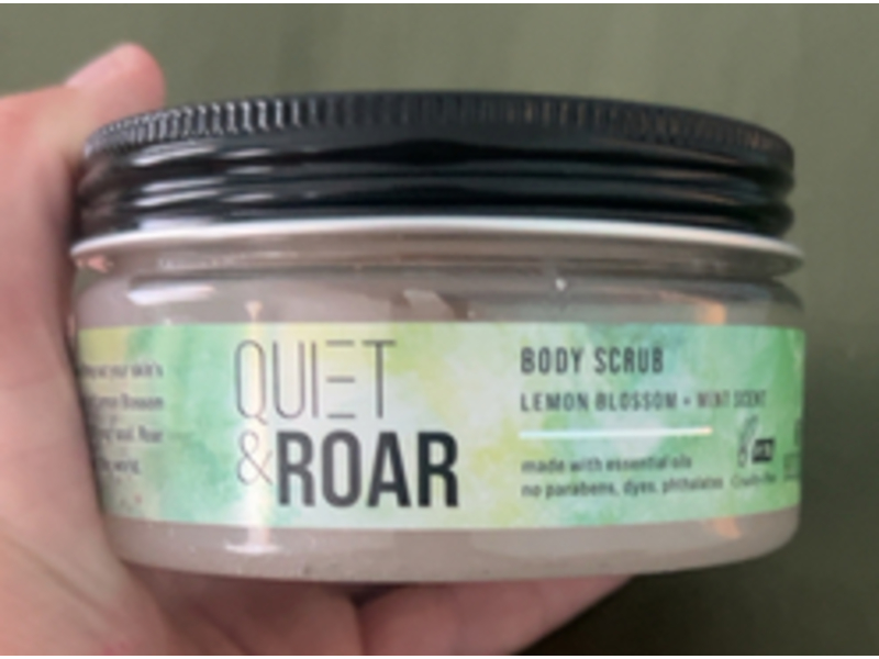 Quite & Roar Body Scrub, Lemon Blossom + Mint Scent, 8 oz/227 g