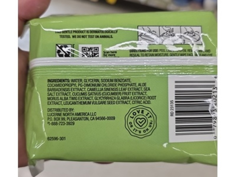 Open Nature Facial Cleansing Wipes, Sensitive, 25 Count