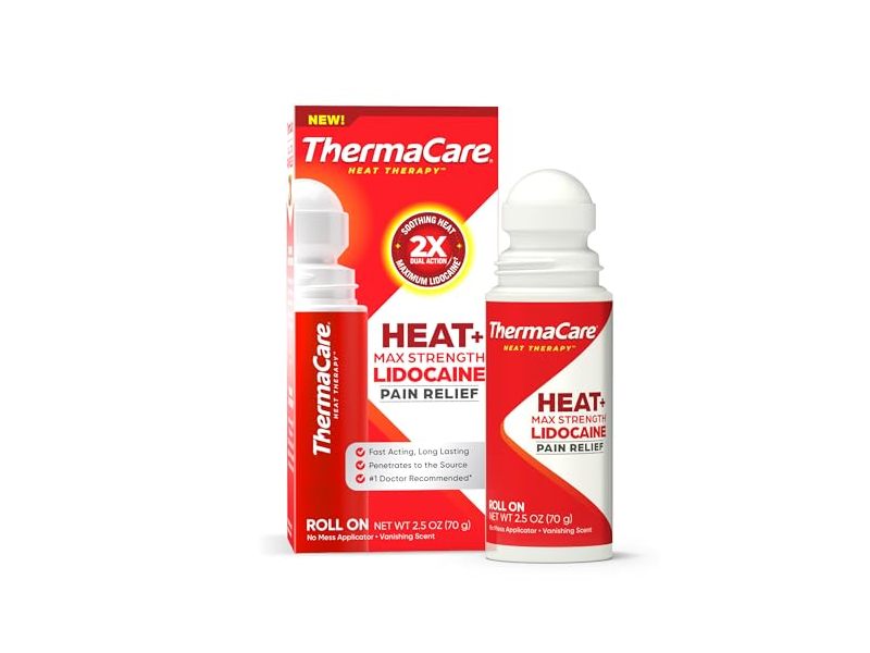 ThermaCare Heat Therapy Heat+Max Strength Lidocaine Pain Relief Roll On