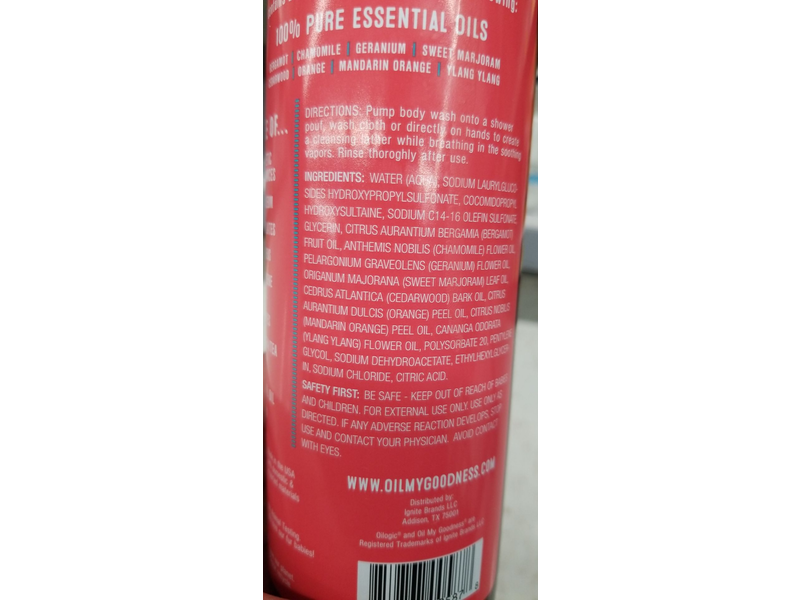 Oilogic Essential Oil Shower Gel, Chamomile Geranium, 16.5 fl oz/490 mL