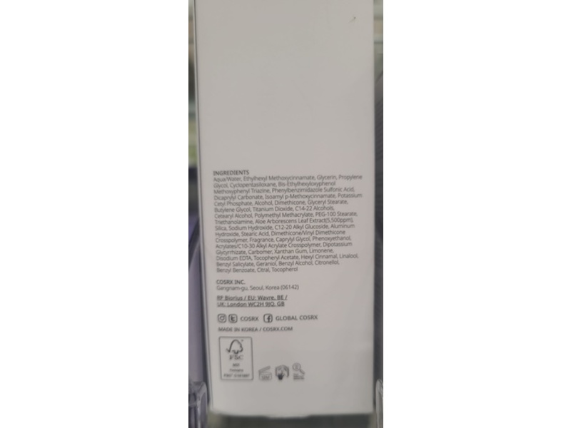 Cosrx Aloe Soothing Sun Cream, SPF 50 PA+++, 1.69 fl oz/50 mL, Pack Of 2