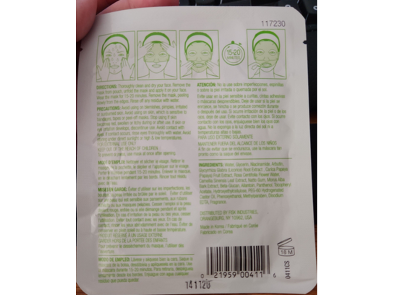 Dermactin-TS Brightening Facial Sheet Mask, 1 Count