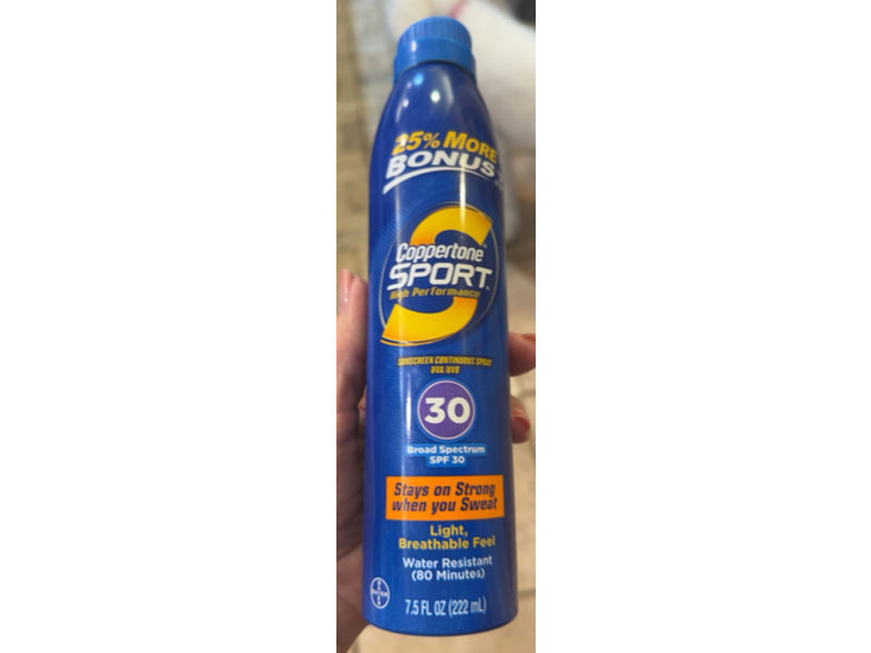 Coppertone Sport Sunscreen Continuous Spray, SPF 30, 7 fl oz/222 mL