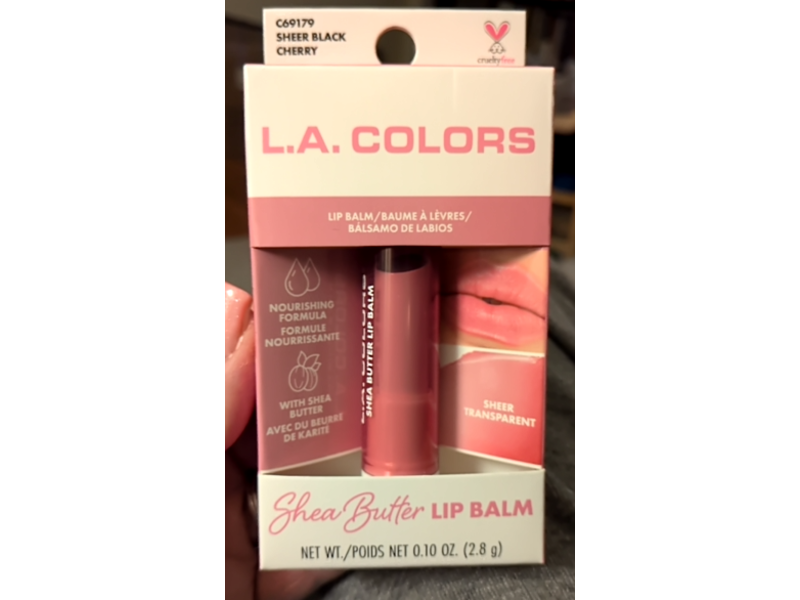 L.A. Colors Shea Butter Lip Balm, Sheer Black Cherry, 0.10 oz/2.8 g
