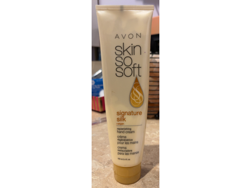 Avon Skin So Soft Replenishing Hand Cream, Signature Silk + Argan, 3.4 fl oz/100 mL