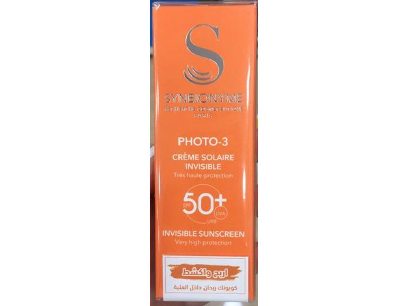 Synbionyme Photo-3 Invisible Sunscreen, SPF 50+, Sensitive Skin, 1.35 fl oz/40 mL