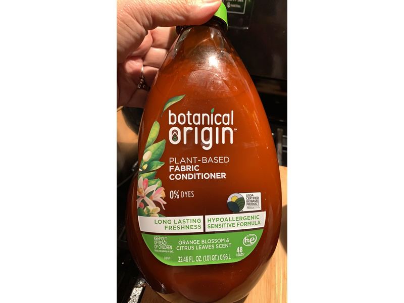 Botanical Origin Plant Based Fabric Conditioner, Orange Blossom & Citrus, 48 Loads, 32.46 fl oz