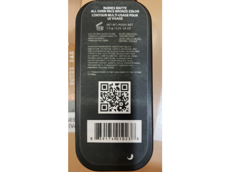 Nudestix Nudies All Over Face Bronze Color Matte, 0.25 oz/7 g