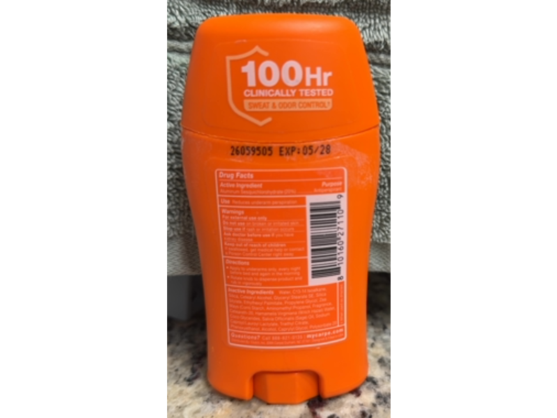 Carpe Underarm Antiperspirant Stick, Vanilla Peach, 1.76 oz/50 g