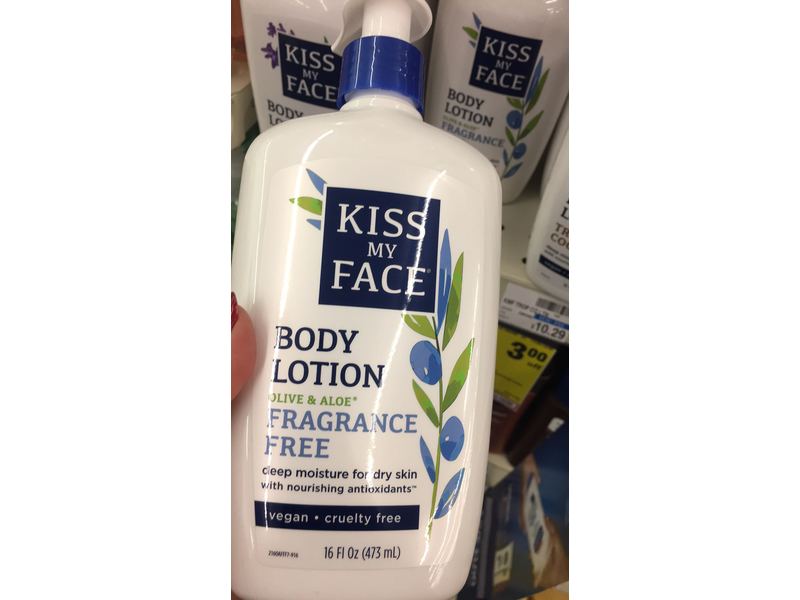 Kiss My Face Fragrance Free Olive & Aloe Body Lotion,16 fl oz Ingredients  and Reviews