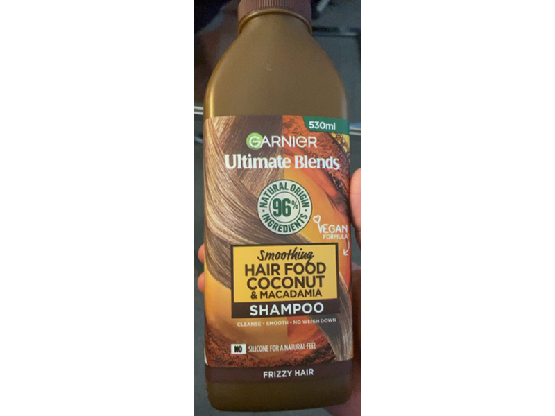 Garnier Ultimate Blends Smoothing Hair Food Shampoo, Coconut & Macadamia, 530 mL
