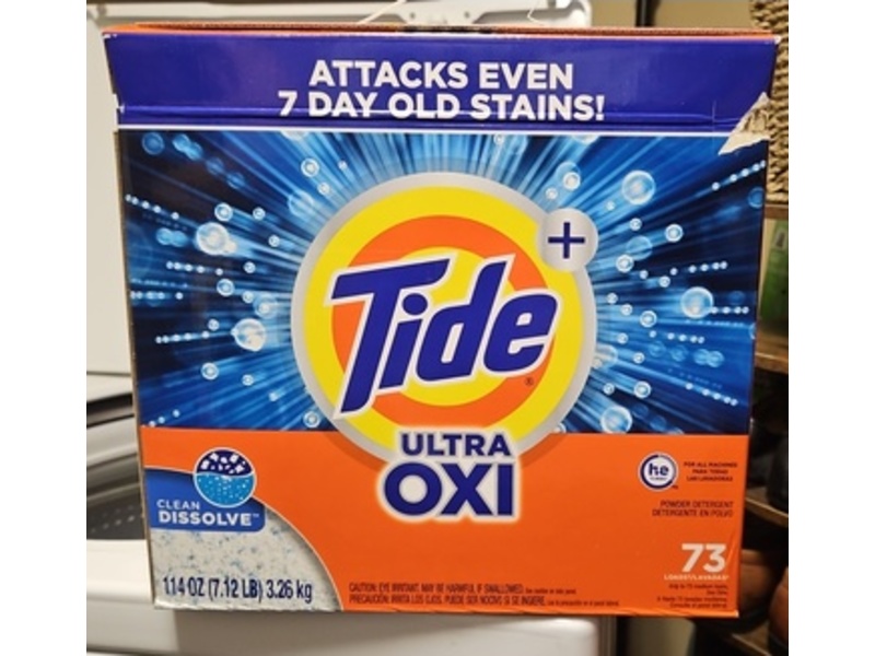 Tide Ultra OXI Powder Detergent, 114 oz/3.26 Kg, 73 Loads
