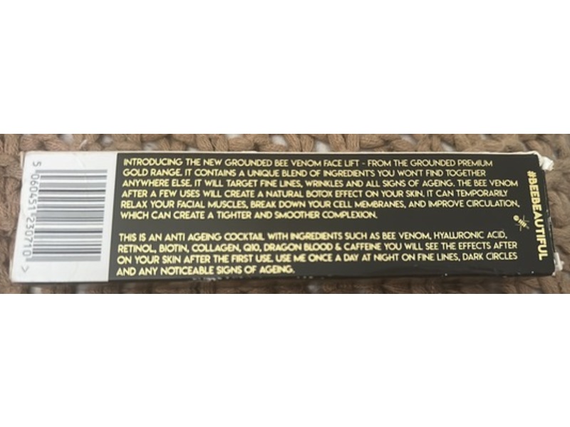 Grounded Bee Venom Face Lift, Hyaluronic Acid & Retinol, 0.34 fl oz/10 mL