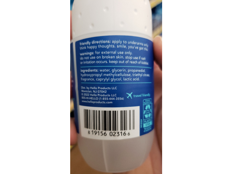 Hello Roll-On Deodorant, Clean + Fresh, 1.69 fl oz/50 mL