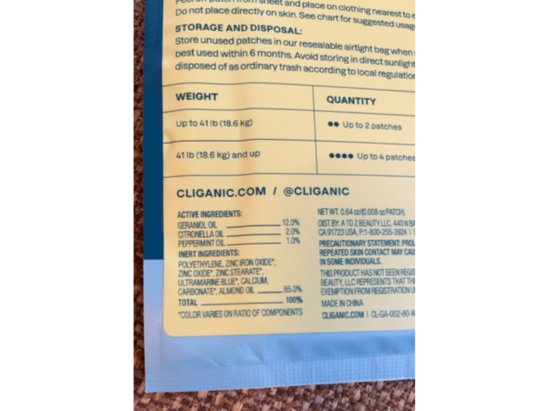 Cliganic Mosquito Repellent Patches, 0.64 oz, 80 Count