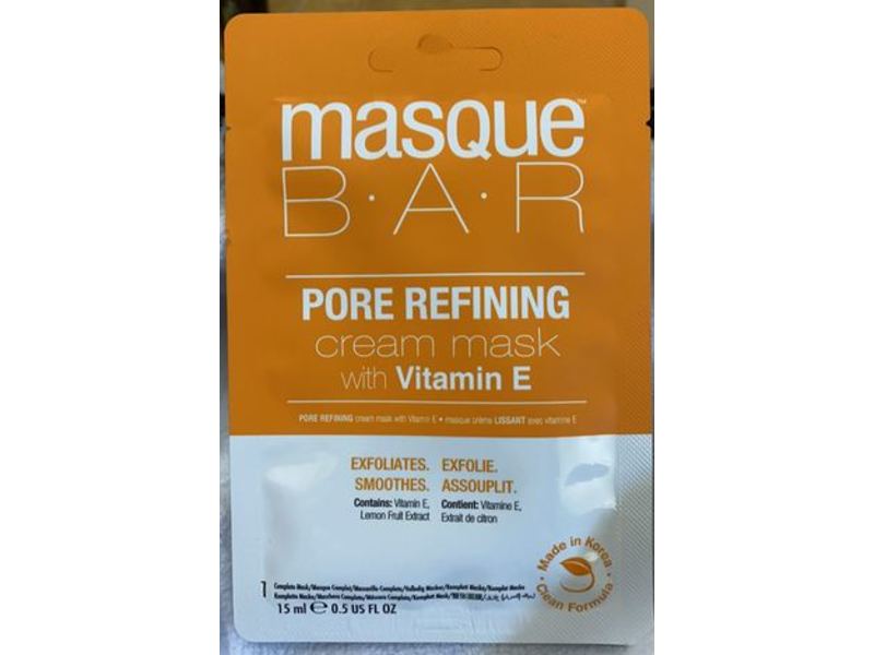 Masque B.a.r Pore Refining Cream Mask, Vitamin E, 0.5 fl oz/15 mL