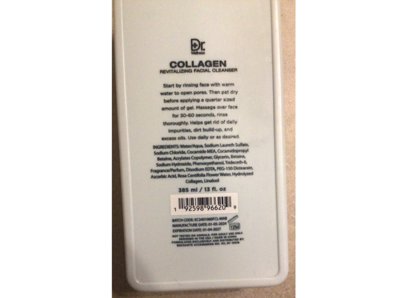 Dr. Wellness Collagen Revitalizing Facial Cleanser, 13 fl oz/385 mL