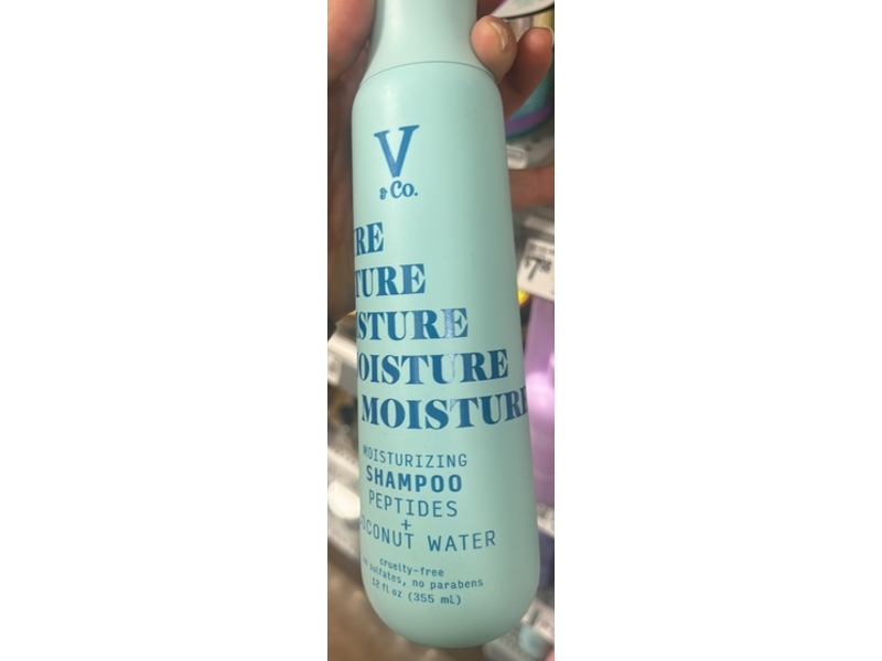 V&Co. Moisturizing Shampoo, Peptides + Coconut Water, 12 fl oz/355 mL