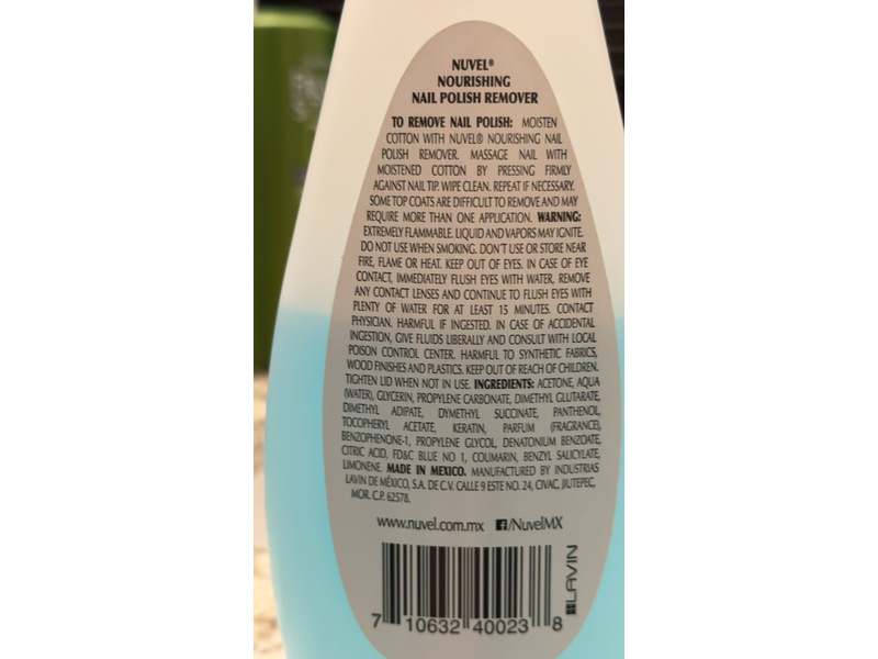 Nuvel Nourishing Nail Polish Remover, Vitamin E, 10 fl oz/295 mL
