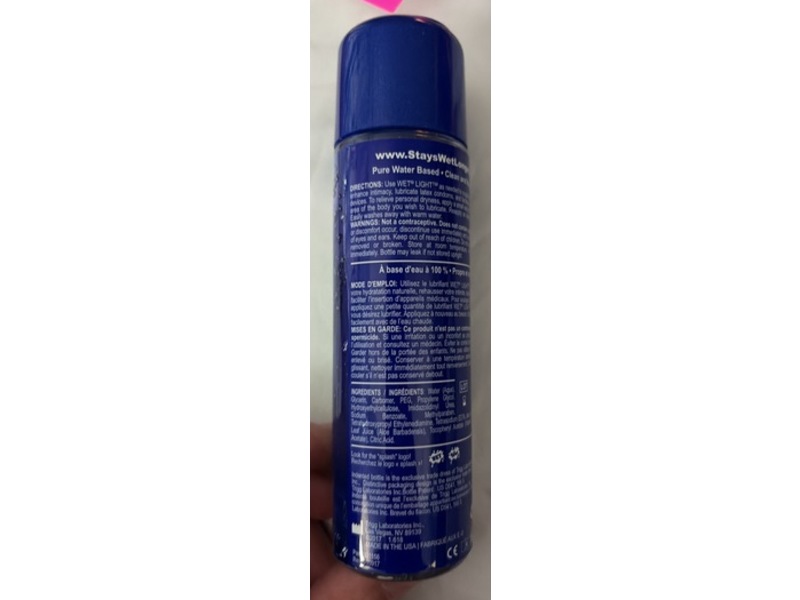 Wet Light Liquid Lubricant, 3.5 oz/100 g