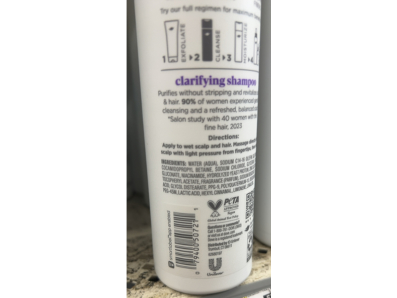 Dove Scalp + Hair Therapy Clarifying Shampoo, Vitamin B3 & Zinc, 9.25 fl oz/273 mL