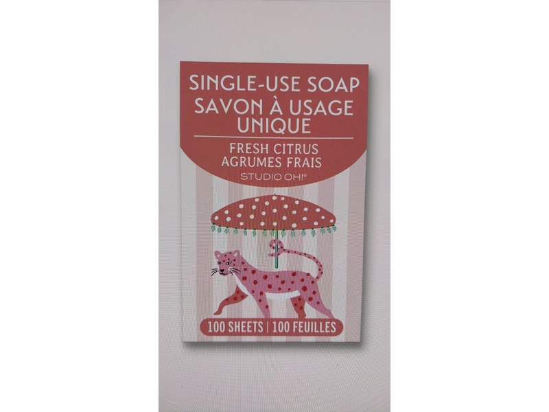 Studio Oh! Single-Use Soap, Fresh Citrus, Leopard On Parade, 100 Count