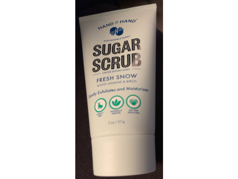 Hand In Hand Fresh Snow Sugar Scrub, Jasmine & Birch, 2 oz/57 g