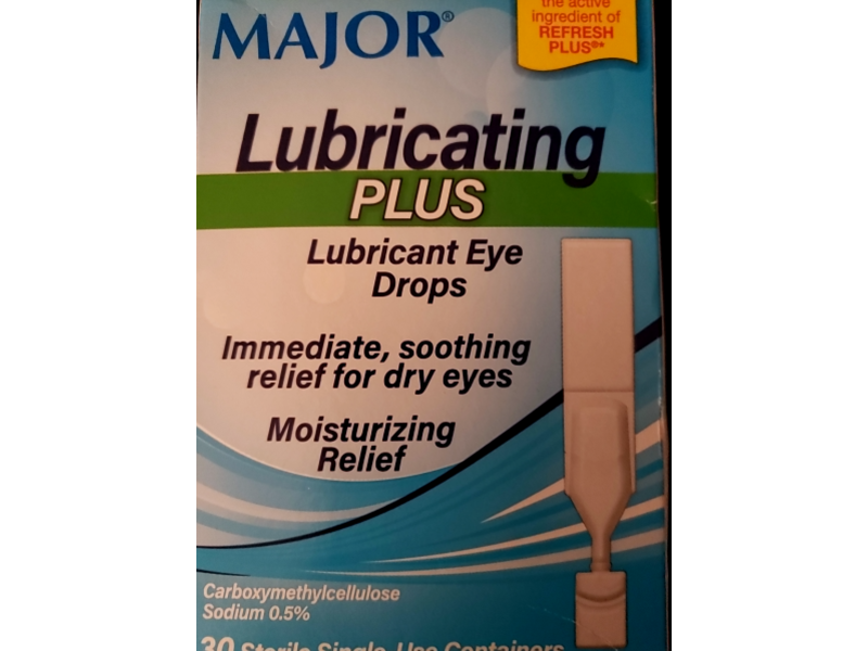 Major Lubricating Plus Eye Drops, 0.01 fl oz/0.4 mL