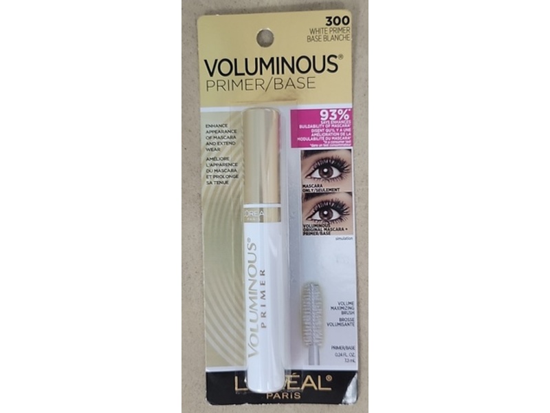 L'Oreal Paris Voluminous Primer, 300 White Primer, 0.24 fl oz/7.3 mL