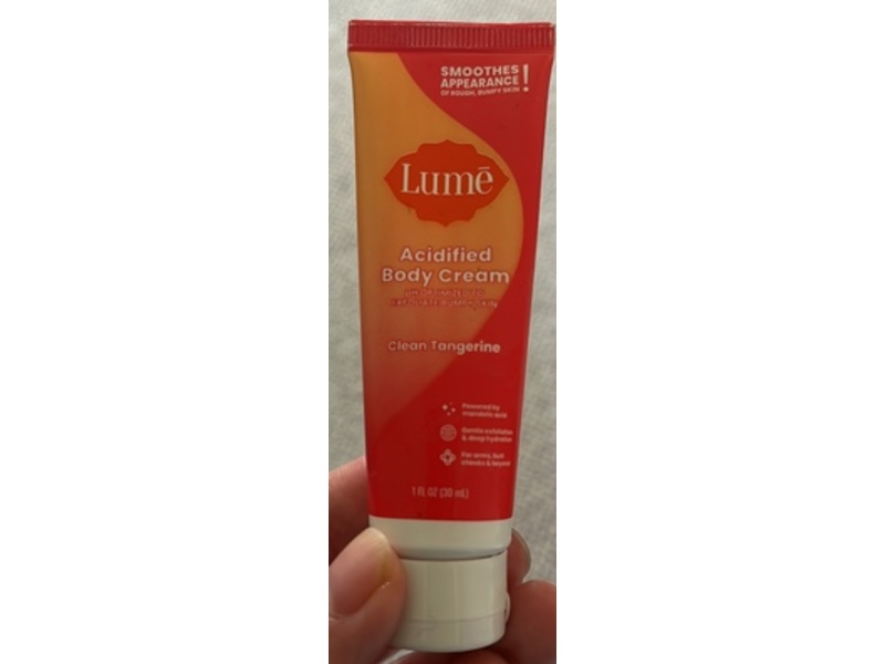 Lume Acidified Body Cream, Clean Tangerine, 1 fl oz/30 mL