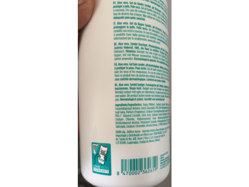 Isdin Hygiene Germisdin Syndet Shower Gel, Aloe Vera, 1000 mL