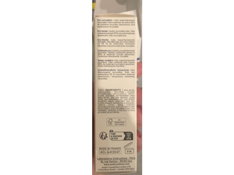 Embryolisse Sensitive Face Moisturizer & Makeup Primer, Aloe Vera & Shea Butter, 1.01 fl oz/30 mL