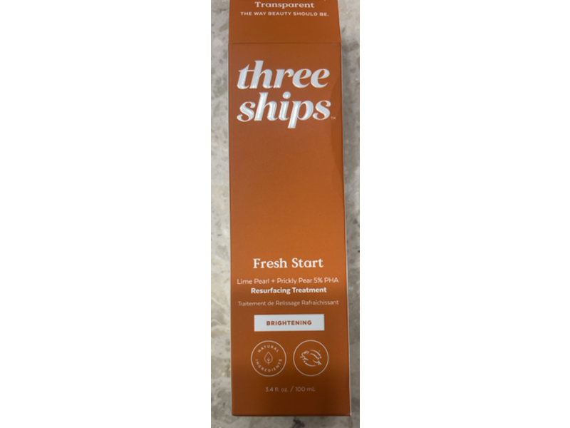 Three Ships Fresh Start Brightening Resurfacing Treatment, Lime Pearl + Prickly Pear 5% PHA, 3.4 fl oz/100 mL