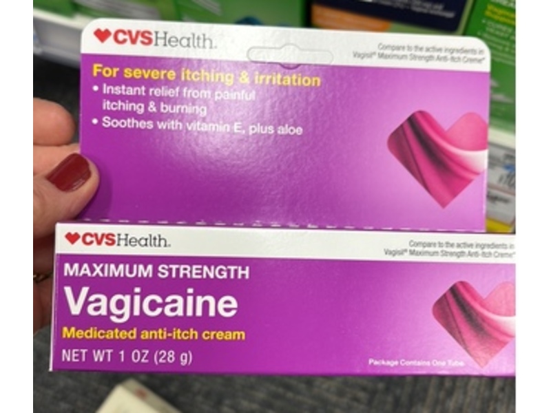 CVS Health Medicated Vagicaine Anti-Itch Cream, 1 oz/28 g