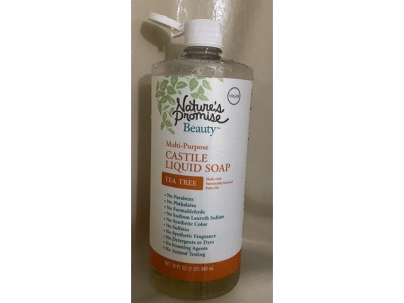 Nature's Promise Beauty Multi Purpose Castile Liquid Soap, Tea Tree, 32 fl oz/946 mL