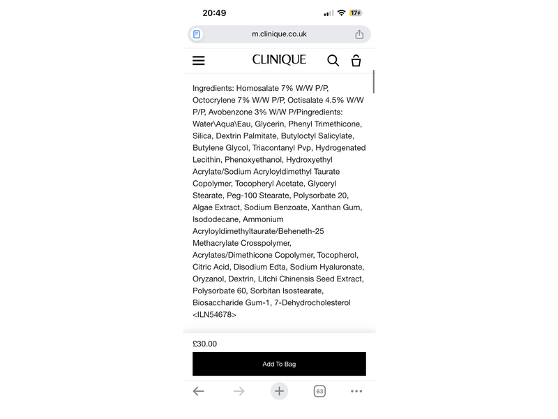 Clinique Uv Solutions hydrating Broad Spectrum Sunscreen, SPF 50, 1.3 fl oz/40 mL