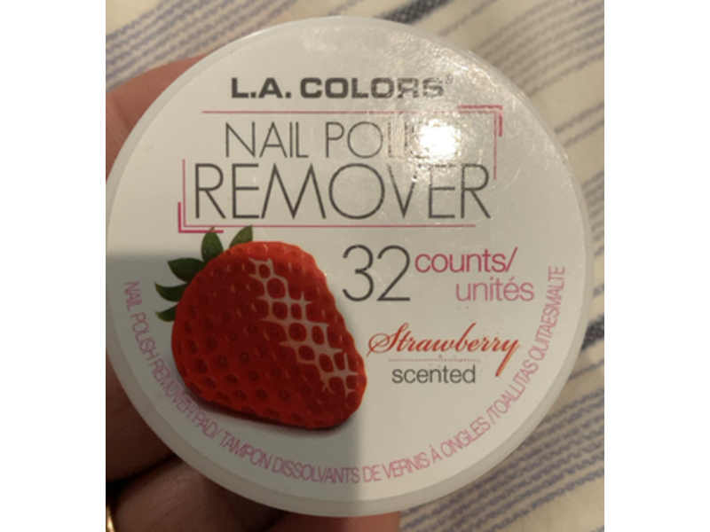 L.A. Colors Nail Polish Remover Pads, Strawberry, 32 Count