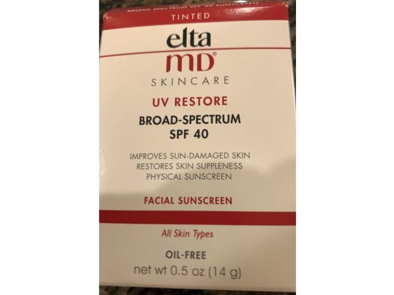 EltaMD UV Restore Facial Sunscreen, SPF 40, Tinted, 0.5 oz/14 g