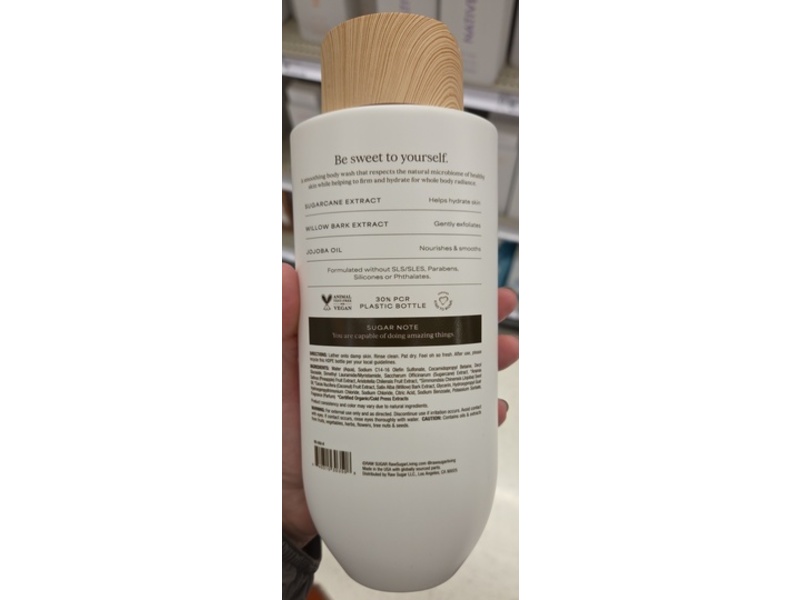 Raw Sugar Gentle & Hydrating Body Wash, Pineapple Maqui Berry Reviver, 20 fl oz/591 mL