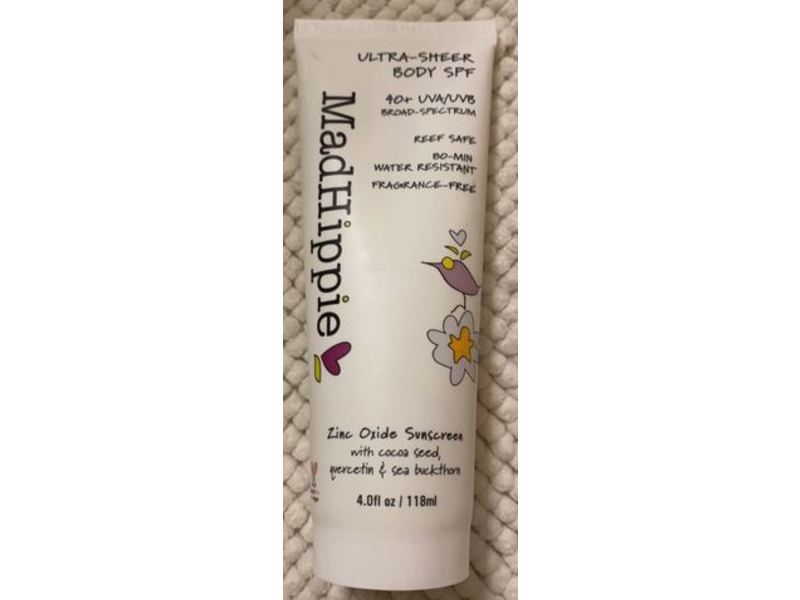 Mad Hippie Ultra-Sheer Body Sunscreen, SPF 40+, 4.0 fl oz/118 mL