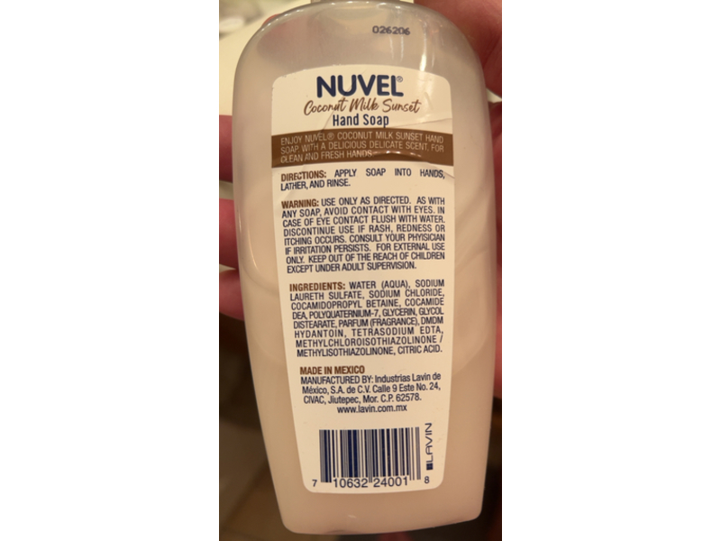 Nuvel Hand Soap, Coconut Milk Sunset, 11 fl oz/325 mL