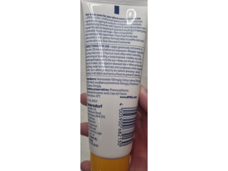 Nivea Sun Sensitive Protect+ Sunscreen Lotion, SPF 50, 100 mL